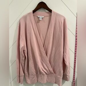 ATHLETA Purana V-Neck Wrap Sweatshirt - Orchid Pink medium Like New